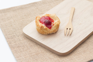 Fresh fruit pie tart with cherry