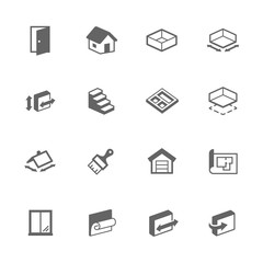 Simple Building House Icons 