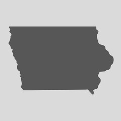 Black map state Iowa - vector illustration.