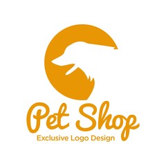 Dog Head Silhouette Pet Shop Logo