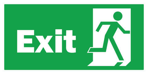 Exit Schild im Notfall