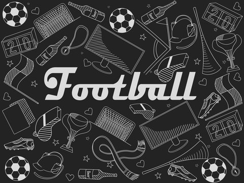 Football Chalk Vector Illustration