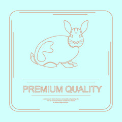 Logotype of premium quality in modern thin line design. Perfect organic farm products banner or flyer. Vector illustration. eps 10