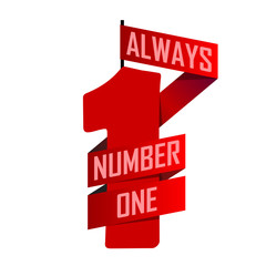 Flat Design Number One First Place Winner flag ribbons