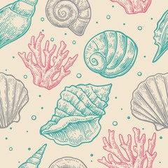 Seamless pattern sea shell