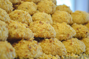 Close up of delicious patisserie cookies