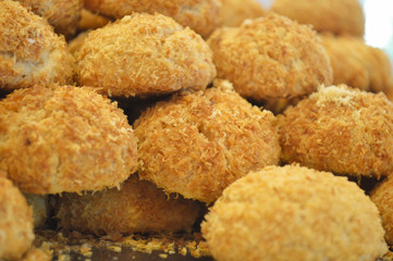 Close up of delicious patisserie cookies