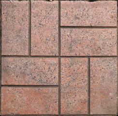 Brick block / View of brick paving on garden path.