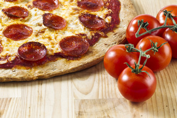 cropped image of a pan pizza