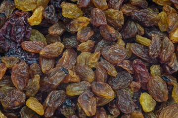 Dried raisins background
