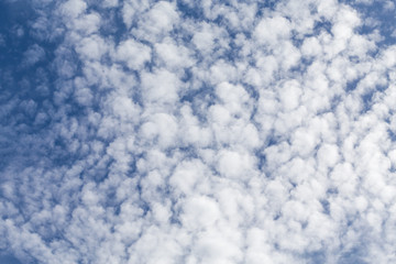 Fluffy clouds, sunny day,