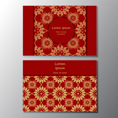 card. poster, brochure template with oriental flower.  orient de
