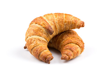 Croissant over white background