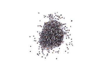 Poppy seeds isolated on white