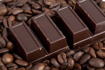 chocolate bar with coffee beans