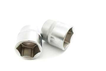 two heads for repair on white