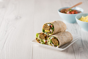 Vegetarian falafel wraps
