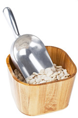white beans with silver spatula