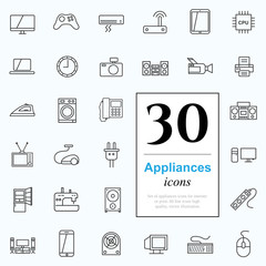 30 appliances icons