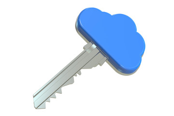 Cloud computing security concept,  3D rendering