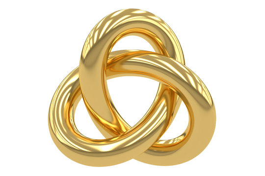 Golden Trefoil Knot, 3D rendering