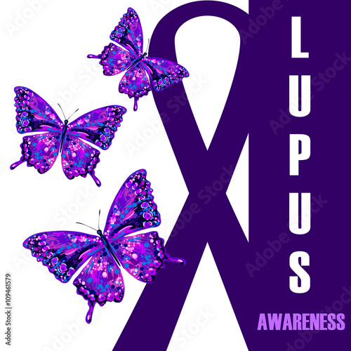 "World lupus awareness day. Butterfly vector design sign. Symbol of