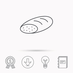 Bread icon. Natural food sign.