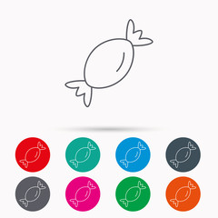 Candy icon. Sweet sugar lollipop sign.