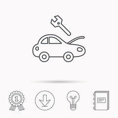 Car service icon. Transport repair sign.