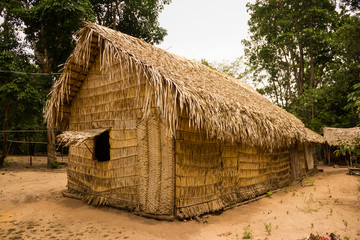 SANTAREM, BRAZIL - NOVEMBER 2013: Traditional Amazon Straw House