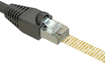 network connection concept computer network cable 3D rendering