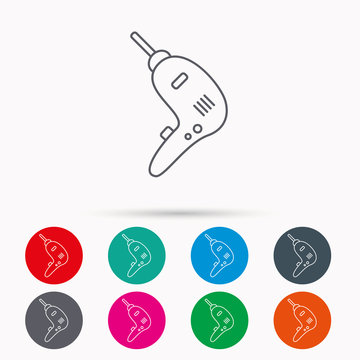 Drill tool icon. Electric jack-hammer sign.