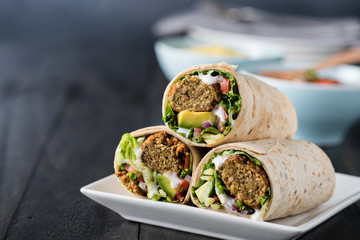 Vegetarian falafel wraps