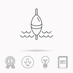 Fishing float icon. Fisherman bobber sign.