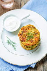 Quinoa Zucchini feta dill fritters