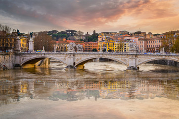 Castel Sant Angelo and Bridge of Angles, Rome, Italy