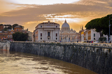 Castel Sant Angelo and Bridge of Angles, Rome, Italy