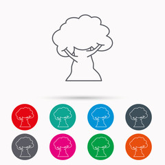 Oak tree icon. Forest wood sign.