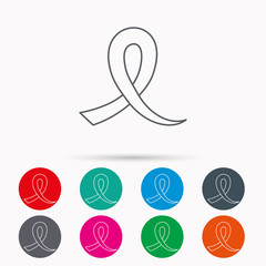 Awareness ribbon icon. Oncology sign.