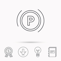 Parking icon. Dashboard sign.