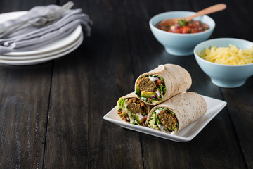 Vegetarian falafel wraps