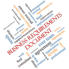 Business Requirements Document Word Cloud Concept Angled
