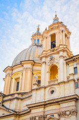 Fototapeta na wymiar Santa Agnese Church in the center of Piazza Navona Square, Rome, Italy