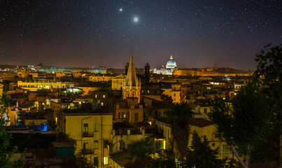 Night panorama of Rome, Italy