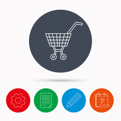 Shopping cart icon. Market buying sign.