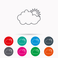 Sunny day icon. Summer sign.