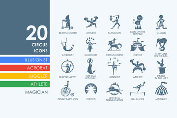 Set of circus icons