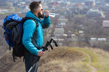 traveler drink clean water from a bottle02