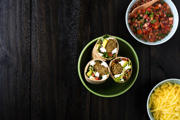 Vegetarian falafel wraps