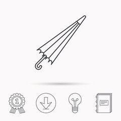 Umbrella icon. Water protection sign.